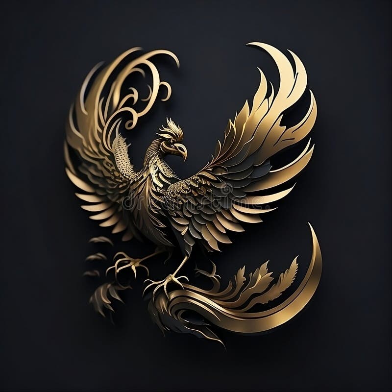 Golden phoenix logo Royalty Free Vector Image - VectorStock