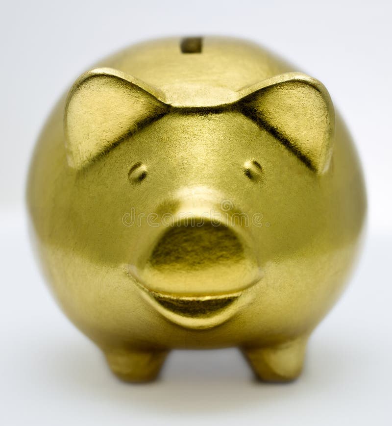 Golden piggy bank stock photo. Image of piggy, account 23140514