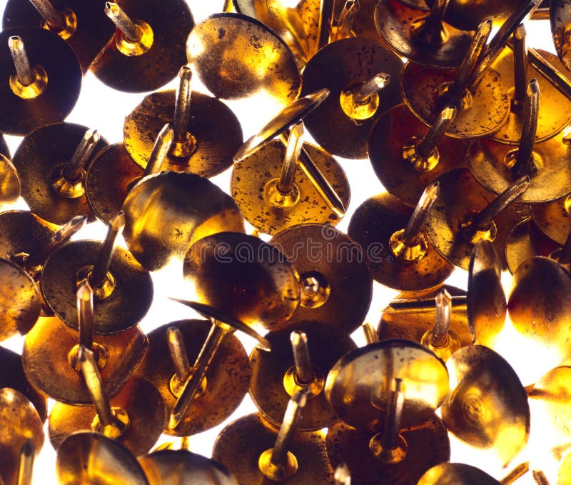 Golden Pins of Computer CPU or Central Processor Unit, Macro Shot Stock