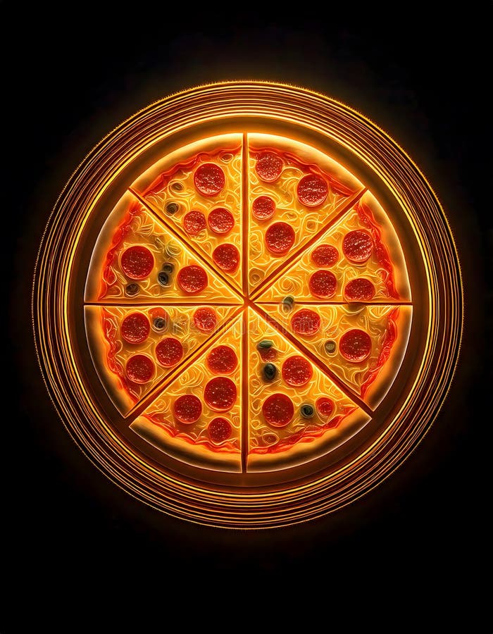 Golden Pizza Icon vektor illustrationer