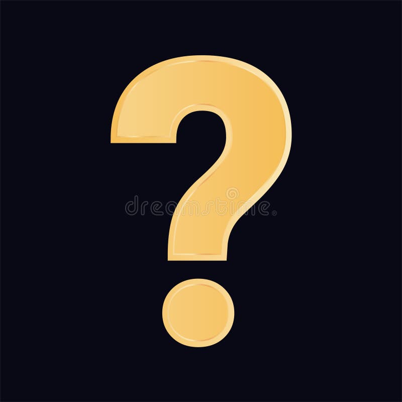 Golden question mark vector icon royalty free illustration