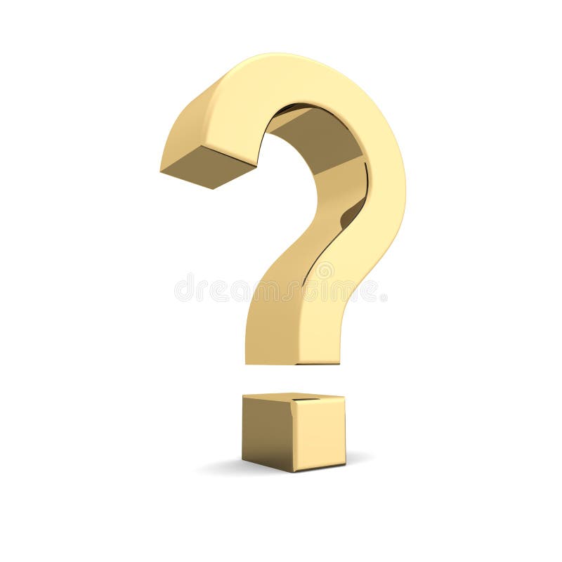 Golden question mark royalty free illustration