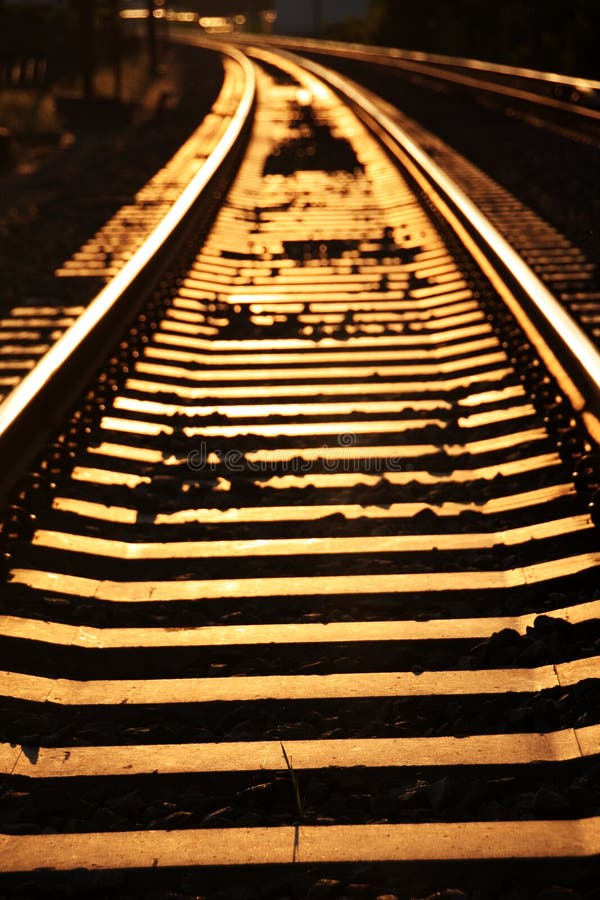Golden rails royalty free stock images