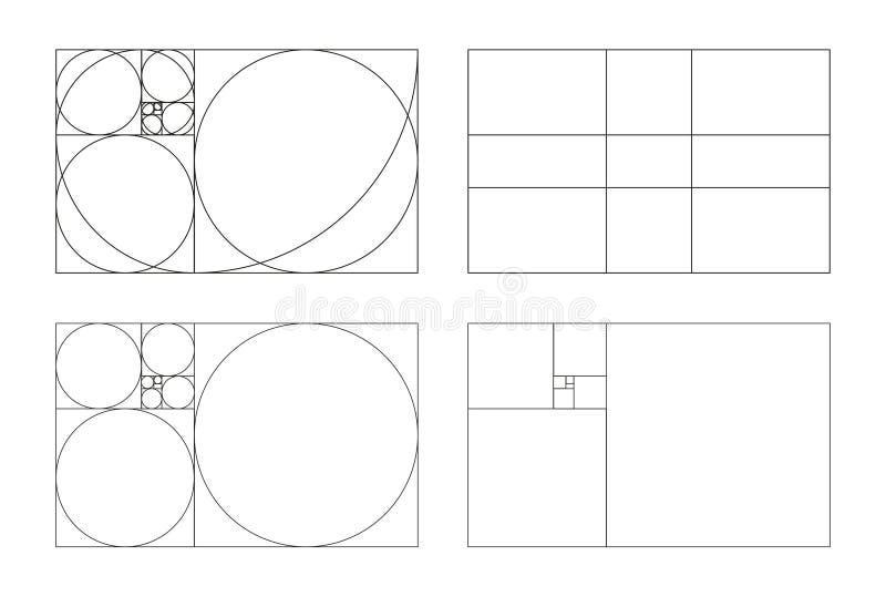 Golden Ratio Frames Set. Method Golden Sections. Harmony Proportions ...