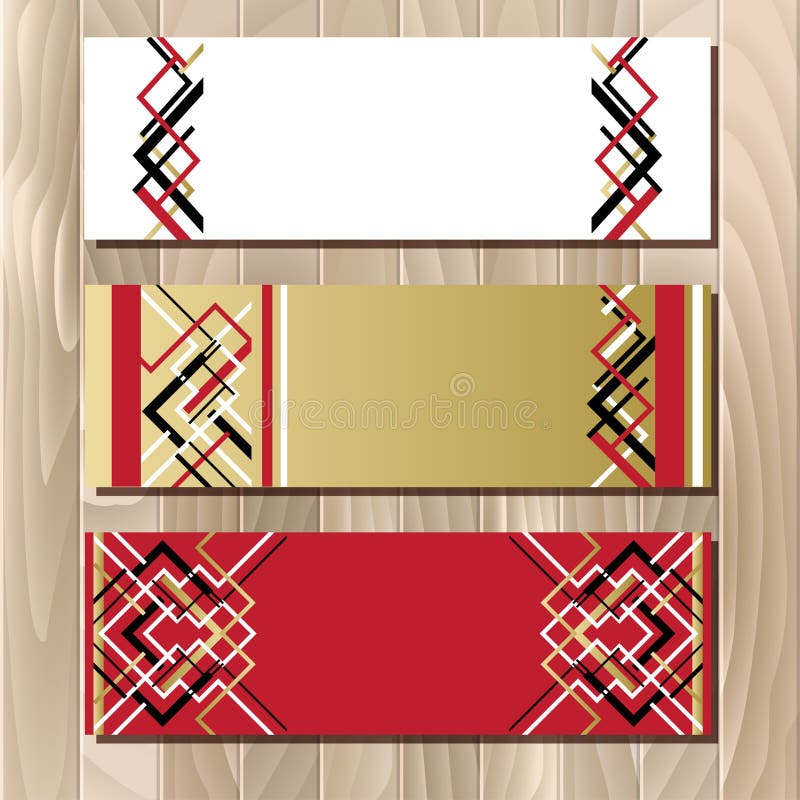 Golden red gift certificate template in art deco outline style royalty free illustration Golden red gift certificate template in art deco outline style royalty free illustration