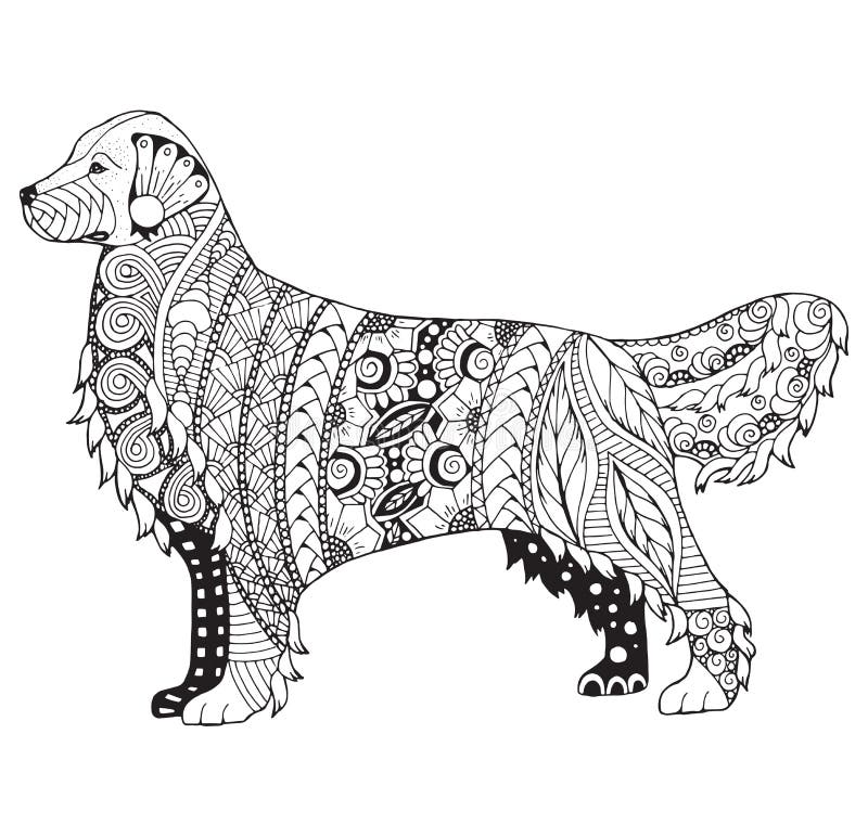 Download Golden Retriever Dog Zentangle Stylized, Vector ...