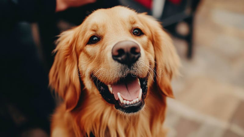 Golden retriever sourire heureux closeup portrait. concept animal de compagnie joyeux et de compagnie photo stock
