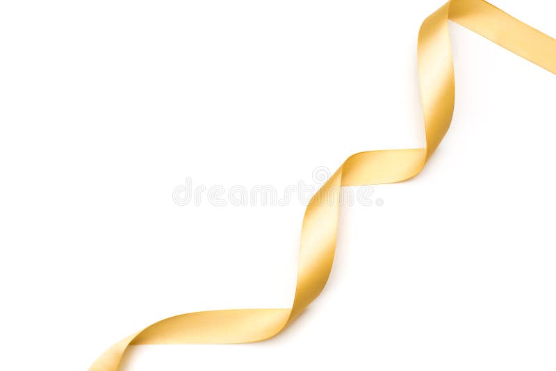 Golden ribbon border isolated on white