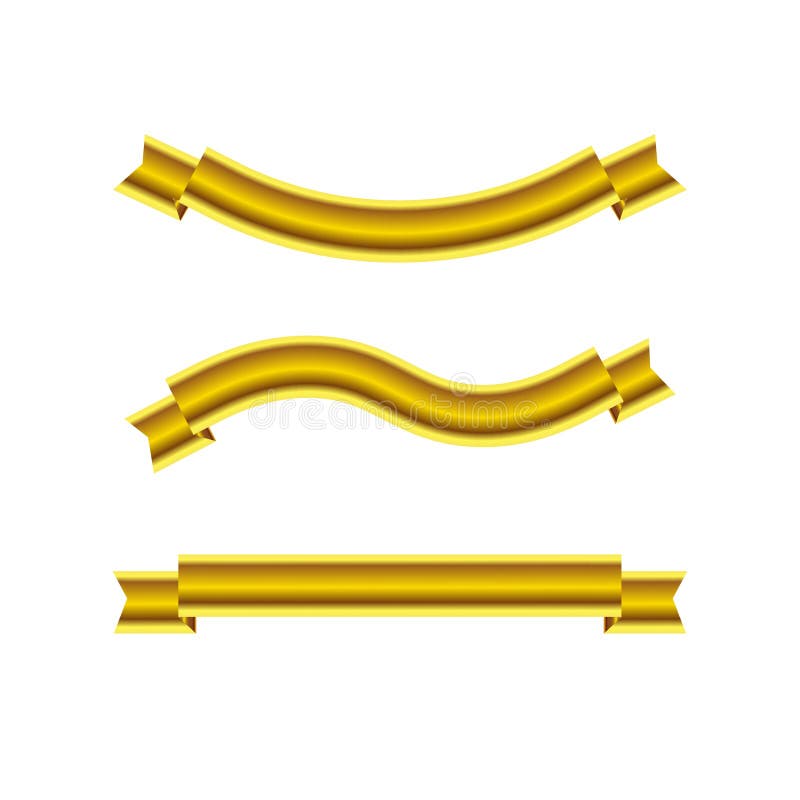 Ribbon Banner Set. Golden Ribbons.Vector Illustration Stock Vector