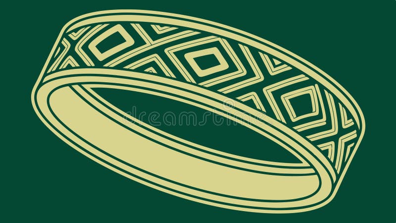 Golden Ring With Double Edge Band Vector Art, vector design Generative AI stock illustration