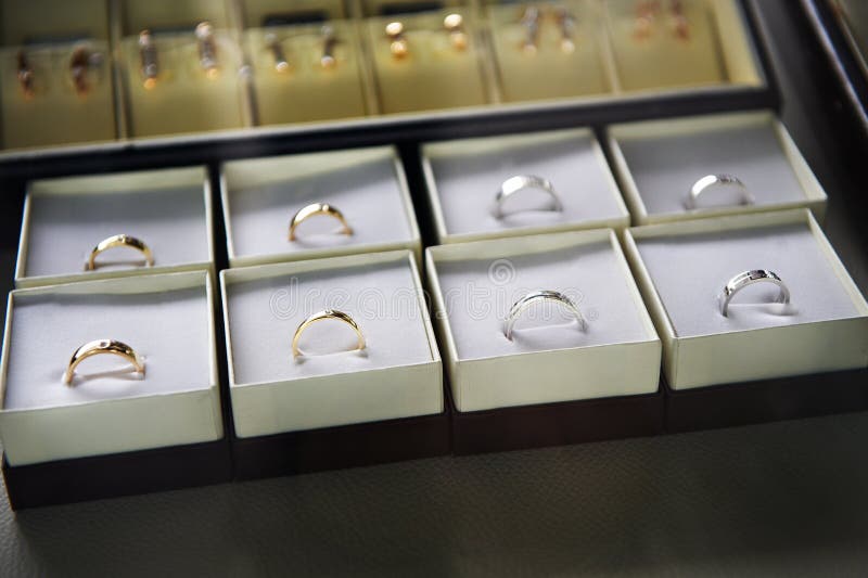 Golden Rings In Boxes Picture. Image 18812048
