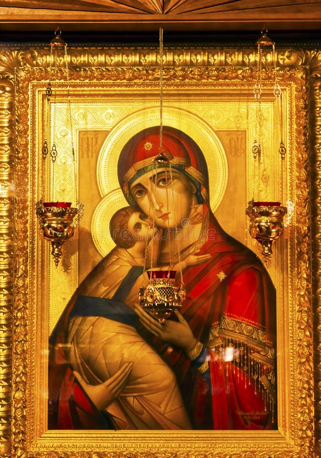 Golden Saint Barbara Icon Basilica Saint Michael Cathedral Kiev Ukraine royalty free stock images Golden Saint Barbara Icon Basilica Saint Michael Cathedral Kiev Ukraine royalty free stock images