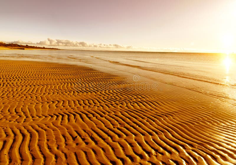 Golden sand on the beach