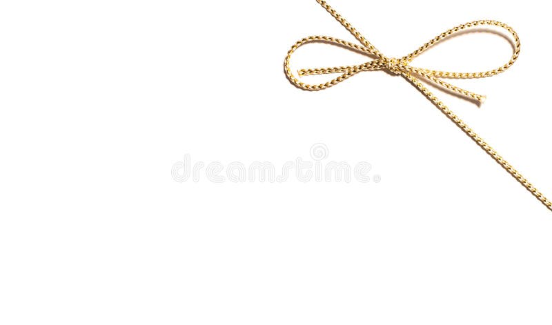 Cross Thin Gold Ribbon Bow Isolated Stock Photo 1395979763