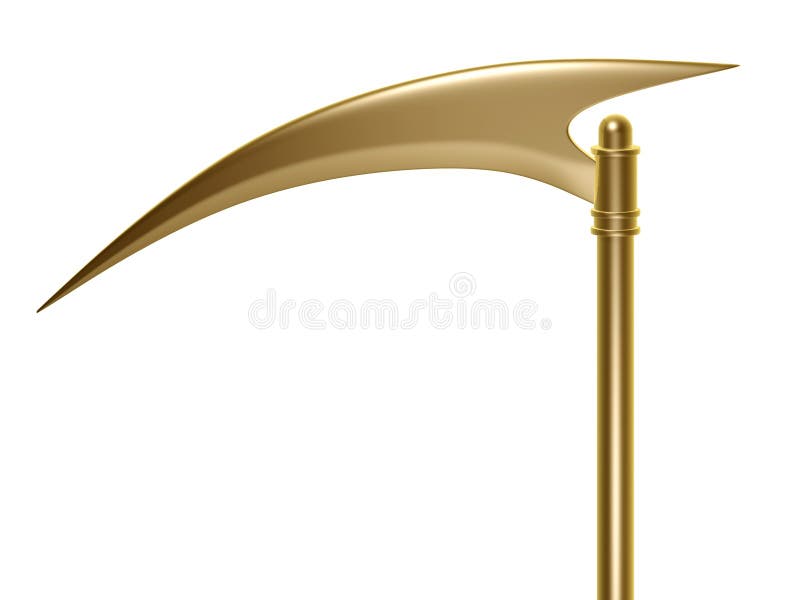 Golden scythe stock illustration. Illustration of tools 13827717