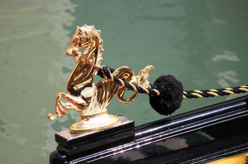 Horse, Gondola and Green Water, Venice, Italy Stock Image - Image of ...