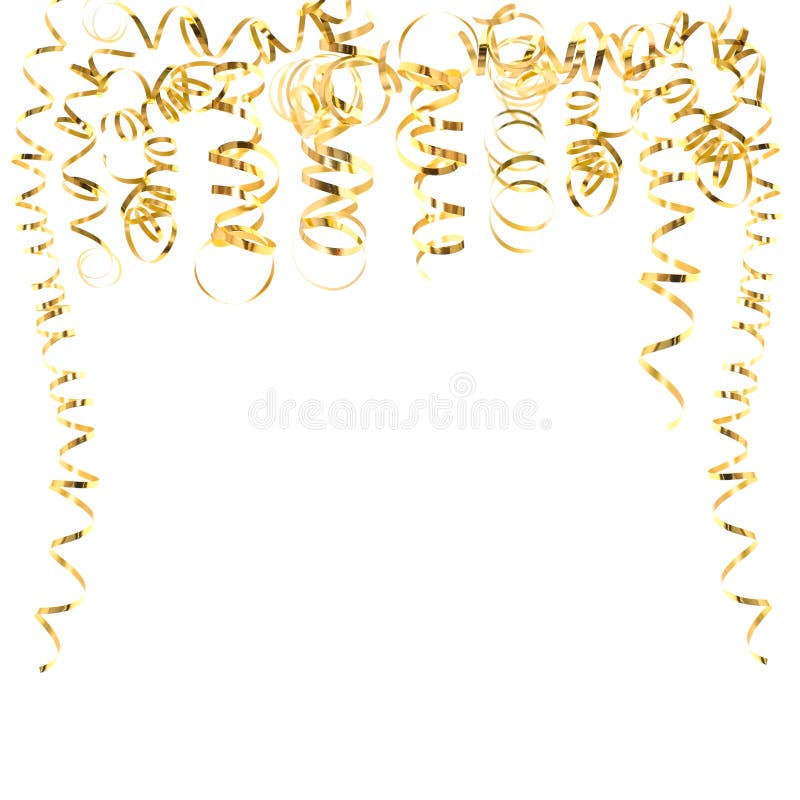 Beautiful Yellow Streamers Isolated On White Stock Photo 94705540