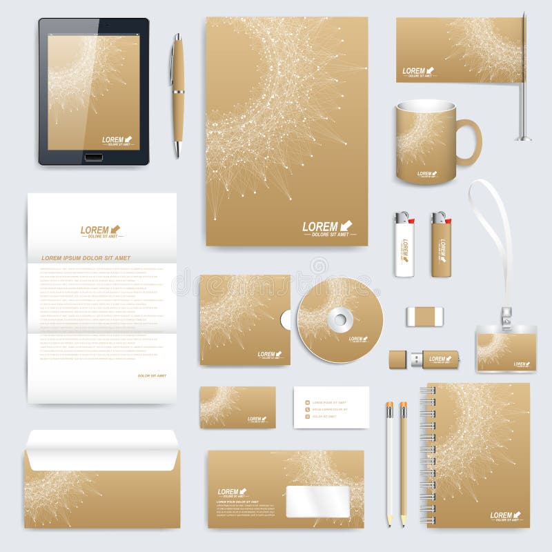 Download Golden Set Of Vector Corporate Identity Template. Modern Business Stationery Mock-up. Medical ...