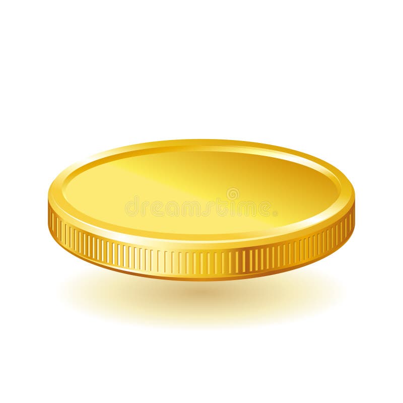 Golden Shiny Coin on White Background Stock Vector - Illustration of ...