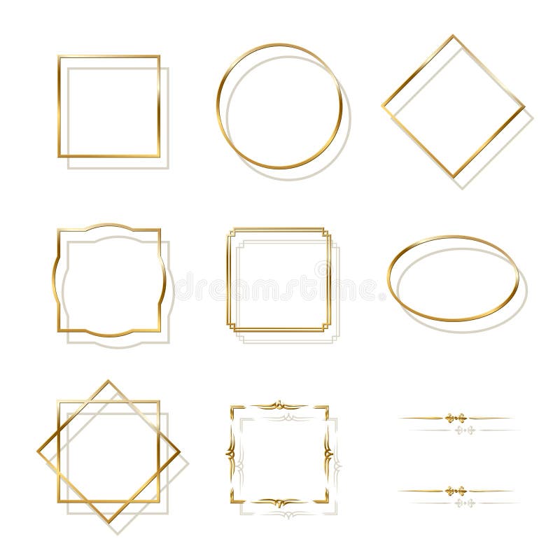Download Golden Shiny Frames With Shadows Isolated On White ...