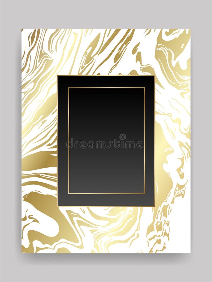 Golden Shiny Glowing Blank Frame Stock Vector Illustration Of Foil Black