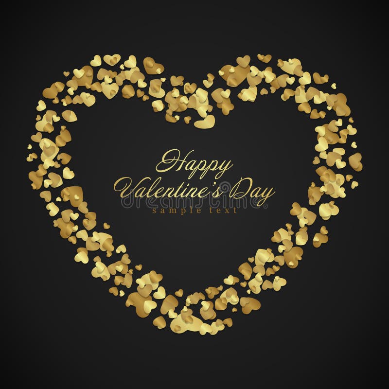 Golden shiny hearts confetti Valentine s day