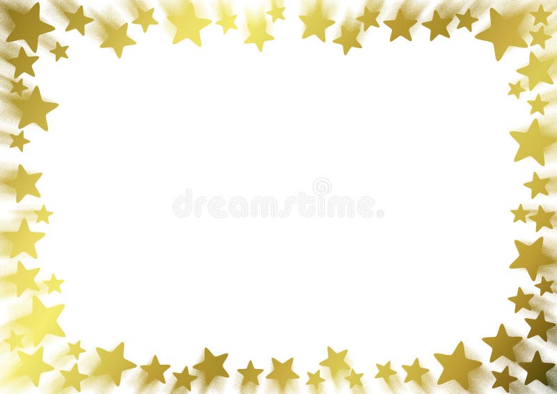 Golden Shooting Stars Frame Border stock illustration