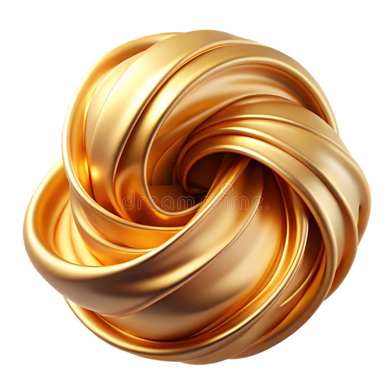 Golden silk snurrar abstrakt lyxåtergivning 3D vektor illustrationer