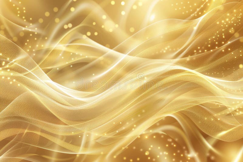 Fond cu unde de mătase aurie cu particule spumante royalty free illustration