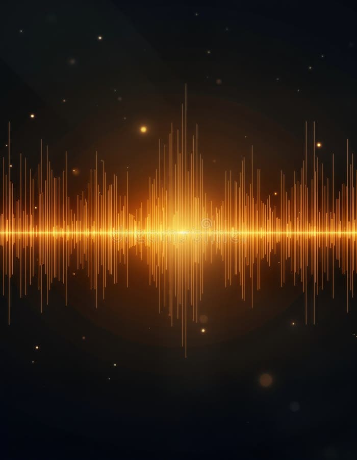 Golden sound wave graphic design. Abstract audio waveform. Trendy tech background. Futuristic audio visualization. Modern music vector illustration