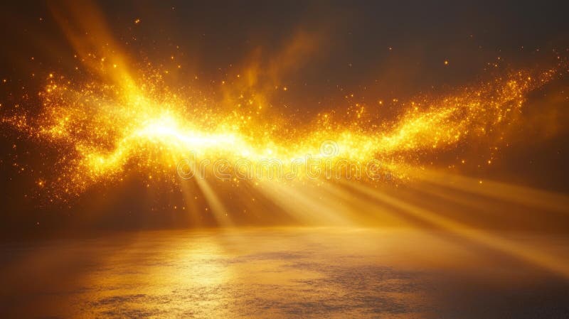 Golden Sparkling Light Generative AI royalty free illustration