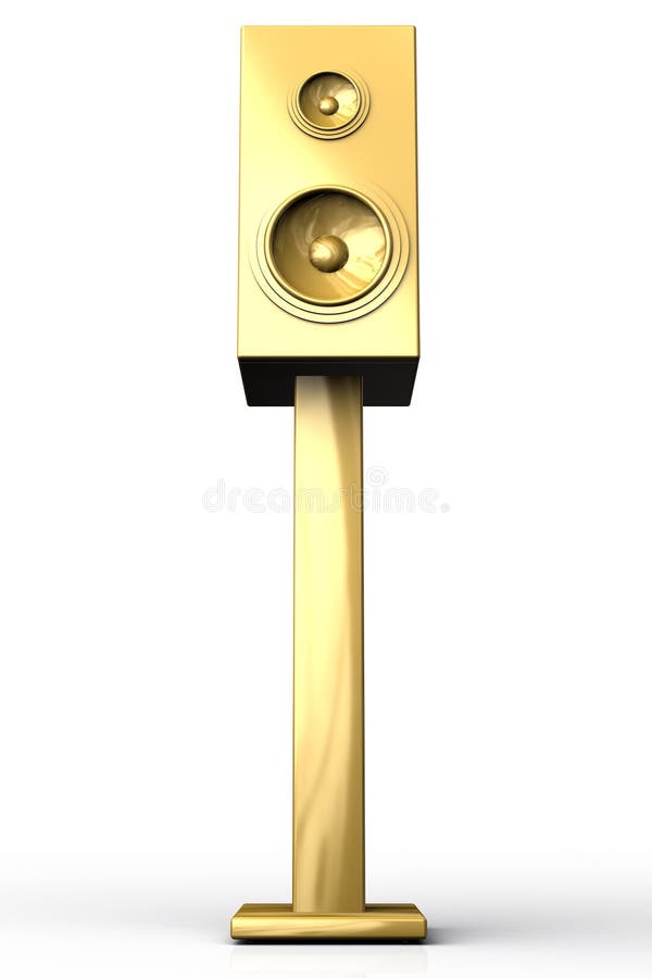 Golden speaker stock illustration. Illustration of metal 14867382