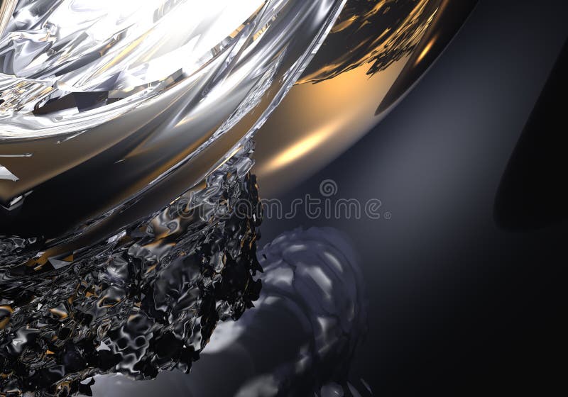 Golden sphere in liquid silver 02