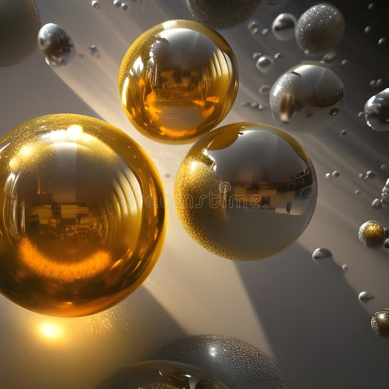 Golden spheres stock illustration. Illustration of symmetry 271076694