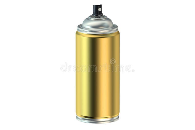 Golden spray paint can stock illustration. Illustration of single