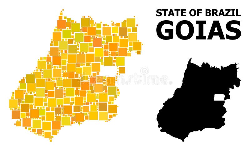 Golden Square Mosaic Map of Goias State royalty free illustration