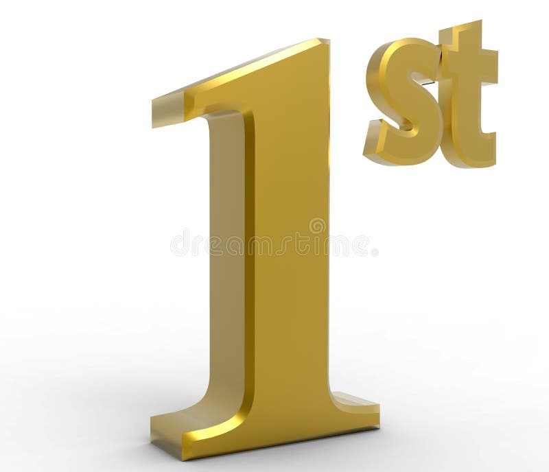 Golden 1st render stock illustration. Illustration of beveled - 48503641
