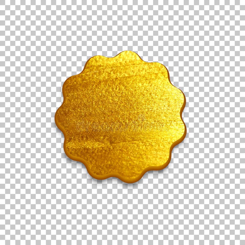 Golden Stamp Isolated on Transparent Background. Vector Design Element