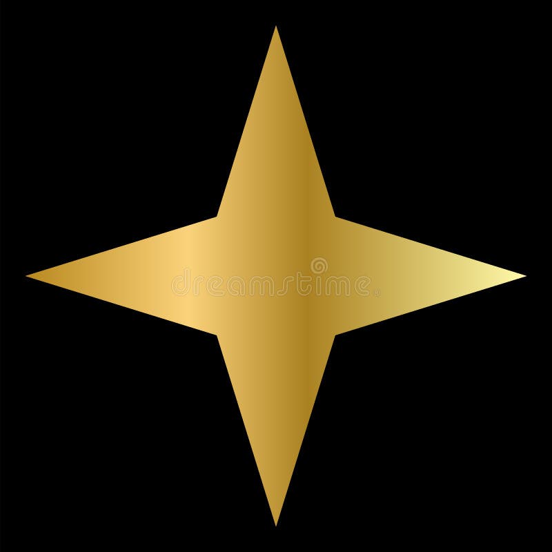Golden Star on the Black Background. EPS10 Stock Vector Illustration