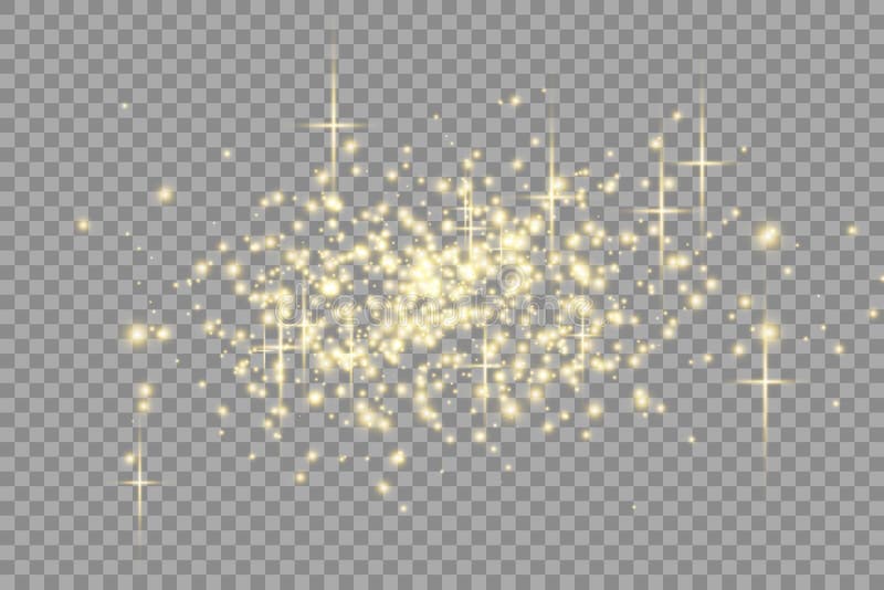 Golden star dust light effect isolated on transparent. Christmas sparks. Stock royalty free vector illustration. Golden star dust light effect isolated on transparent. Christmas sparks. Stock royalty free vector illustration