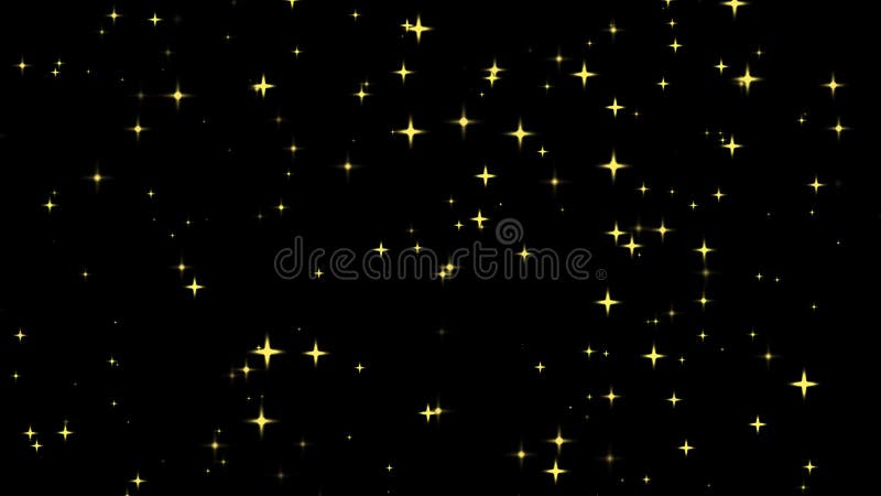 Golden Star Glitter on Black Background stock illustration