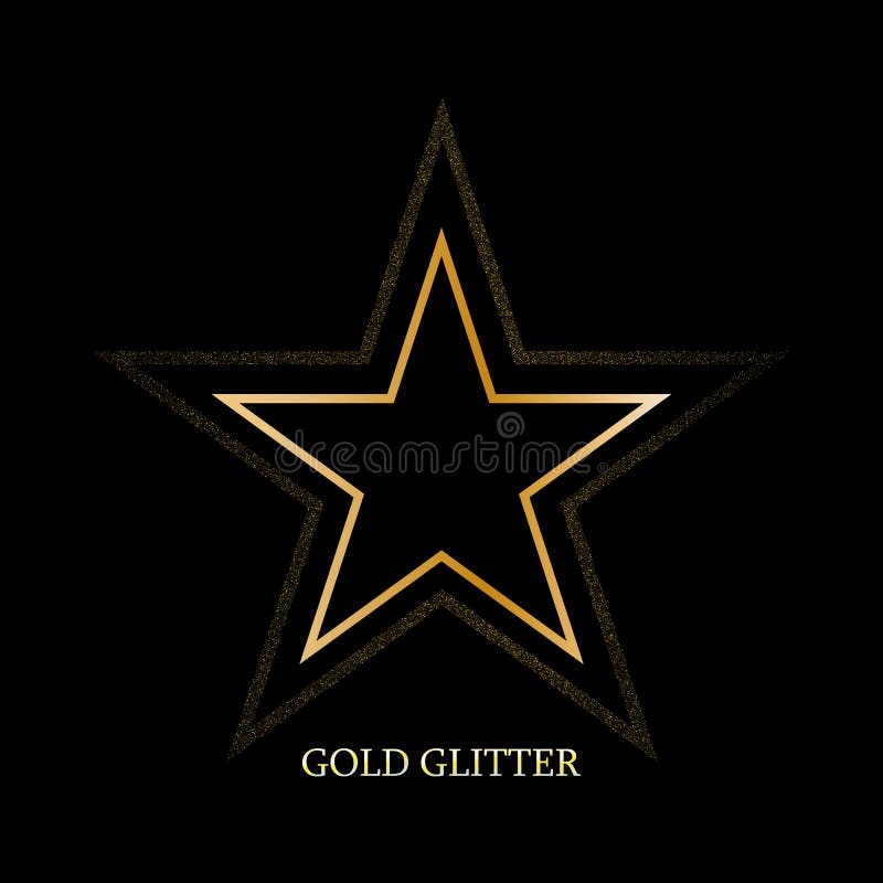 Golden star banner gold glitter Royalty Free Vector Image
