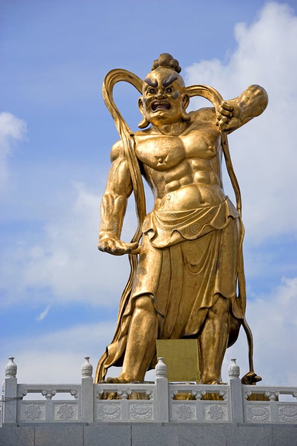 Golden Statue of Chinese Deity Stock Photo Image of buddhist, statue