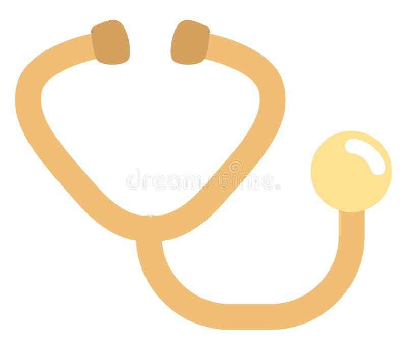Golden stethoscope, icon stock vector. Illustration of tool 260377806