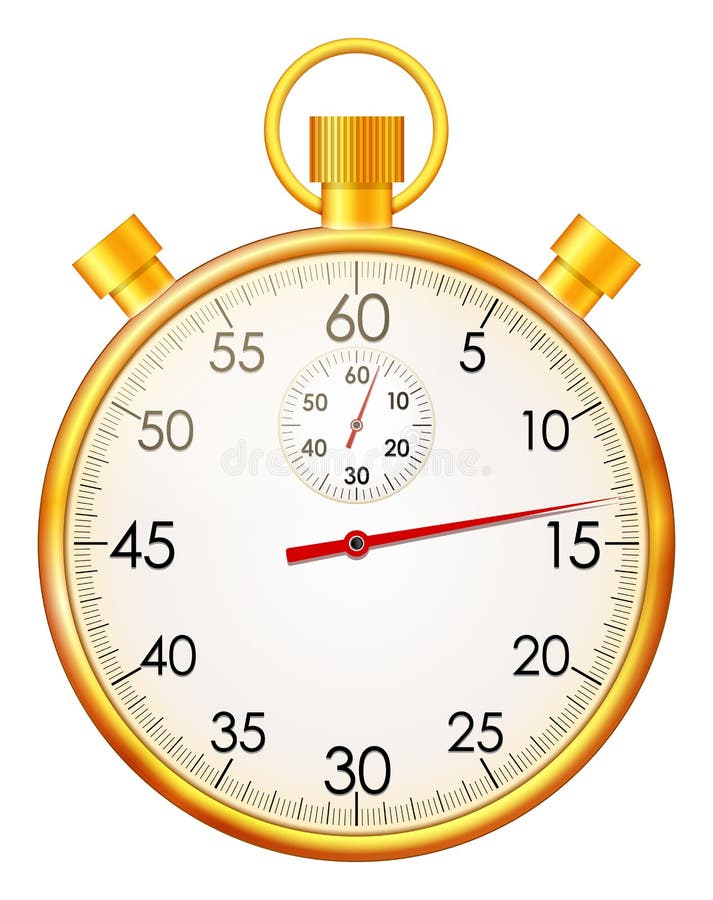 Golden stopwatch stock vector. Illustration of measure 33528707