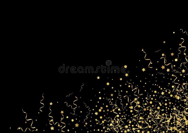 Golden Streamer Isolated Vector Black Background Stock Illustration ...