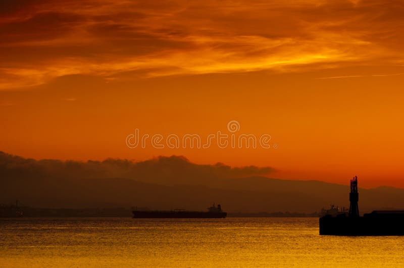 Golden Sunset Gibraltar Harbor