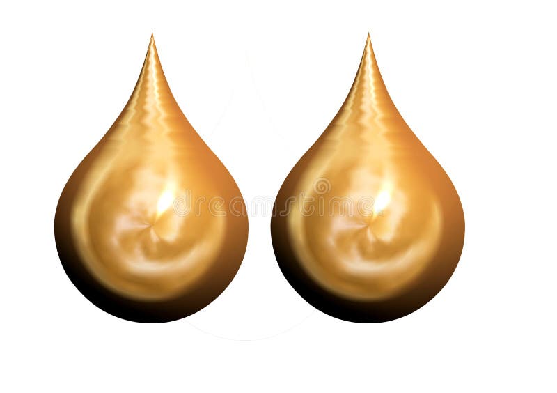 Golden tears in 3D similar to church domes