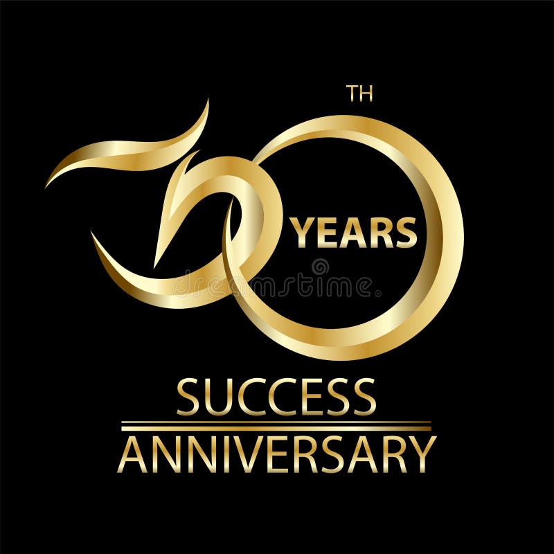 Golden 30th Anniversary Sign and Logo for Gold Celebration Symbol Stock ...