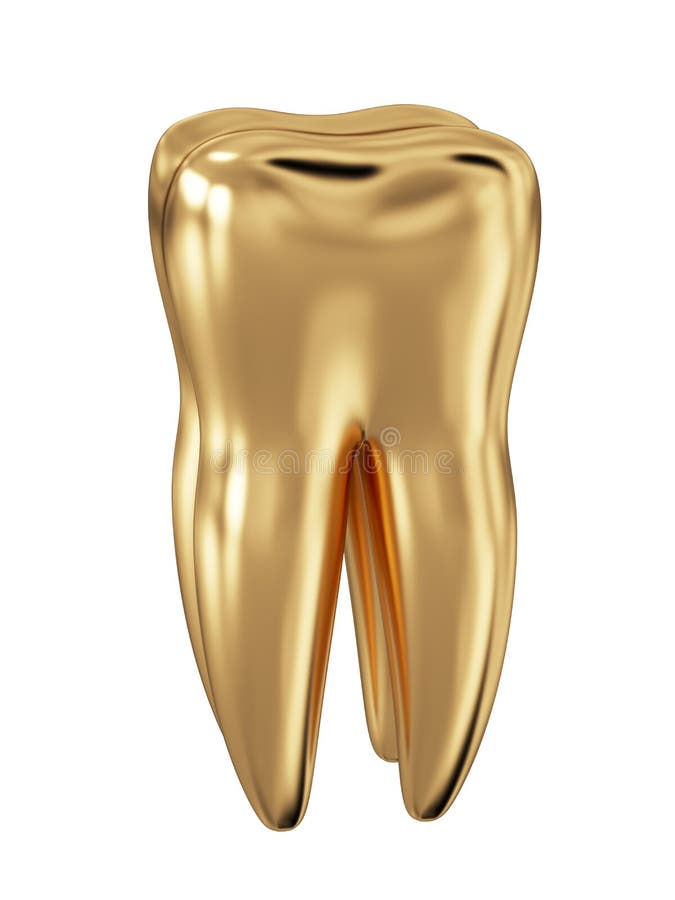 Golden tooth isolated stock illustration. Illustration of dentistry